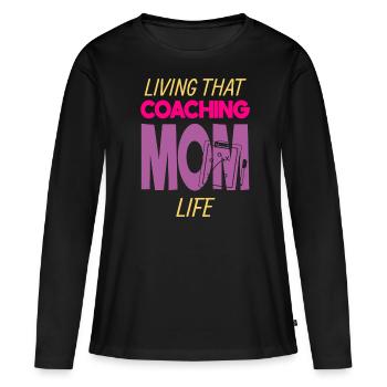 Vivre ce coaching maman coach de vie entraîneur maman - T-shirt manches longues Premium bio Femme - noir - Devant - Julia (174cm)