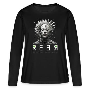 RESPEKT, EMPATHIE, ERHOLUNG - Psychische Gesundheit - Frauen Premium Bio Langarmshirt - Schwarz - Vorne - Julia (174cm)