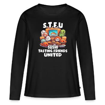 Kawaii sushi anime t shirt for Japan fans. - Women's Premium Organic Long Sleeve Shirt - black - Front - Julia (174cm)