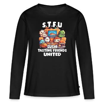 Sushi Otaku T-Shirt for Anime and Japan Fans - Women's Premium Organic Long Sleeve Shirt - black - Front - Julia (174cm)