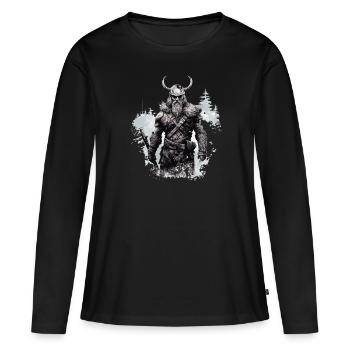 Wahallas Schützer Beschützer des ewigen Ruhms - Frauen Premium Bio Langarmshirt - Schwarz - Vorne - Julia (174cm)