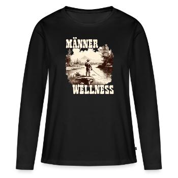 Männer Wellness Angelausflug Angler Geschenk - Frauen Premium Bio Langarmshirt - Schwarz - Vorne - Julia (174cm)
