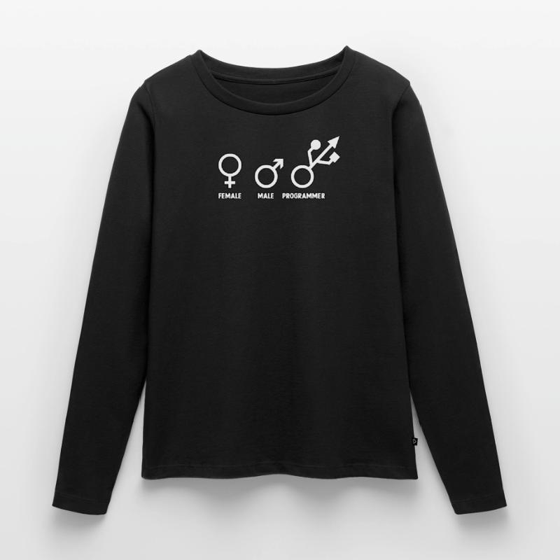 Entwickler Admin Coder Programmierer Informatiker Frauen Premium Bio Langarmshirt