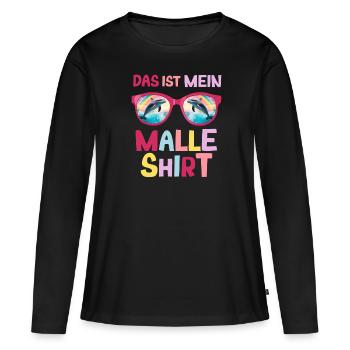 Delfin Sonnenbrille Urlaub Saufen Malle Party - Frauen Premium Bio Langarmshirt - Schwarz - Vorne - Julia (174cm)