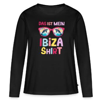 Delfin Sonnenbrille Urlaub Saufen Ibiza Party - Frauen Premium Bio Langarmshirt - Schwarz - Vorne - Julia (174cm)