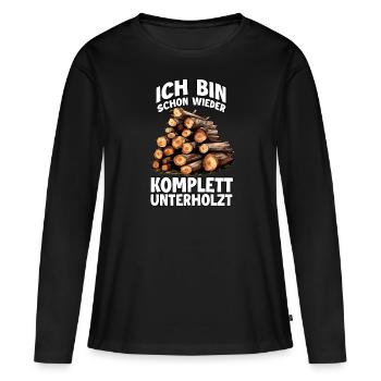 Lumberjack T for wood fans & hobby craftsmen - Women's Premium Organic Long Sleeve Shirt - black - Front - Julia (174cm)