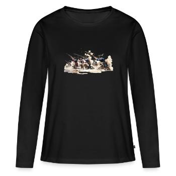Infanterie de ligne 17-18e siècle Infanterie - T-shirt manches longues Premium bio Femme - noir - Devant - Julia (174cm)