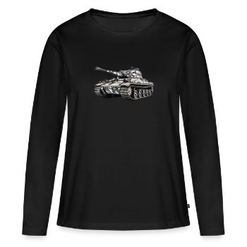 Panzer allemand Arme blindée des soldats de la 2e - T-shirt manches longues Premium bio Femme - noir - Devant - Julia (174cm)