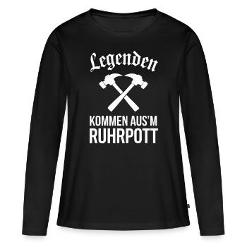 Rhénanie-du-Nord-Westphalie Rhénanie-du-Nord-Westphalie Rhénanie-du-Nord-Westphalie Allemagne Ruhrpott - T-shirt manches longues Premium bio Femme - noir - Devant - Julia (174cm)