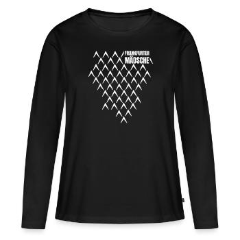 Frankfurter Mädsche FFM Hessen Dialect Bembel - T-shirt manches longues Premium bio Femme - noir - Devant - Julia (174cm)