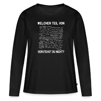 Was von verstehst du nicht Chemiker Biologe - Frauen Premium Bio Langarmshirt - Schwarz - Vorne - Julia (174cm)