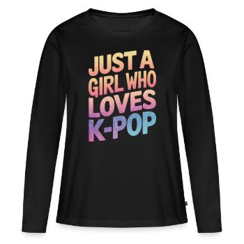 Musique K-Pop Pop Coréenne - T-shirt manches longues Premium bio Femme - noir - Devant - Julia (174cm)