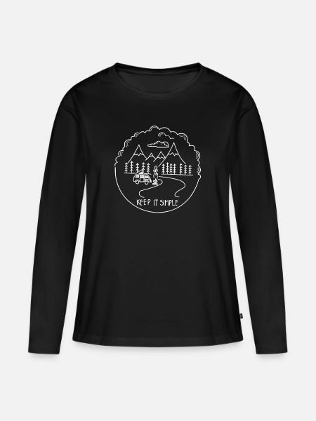 Keep it Simple Cloud Camping - Frauen Premium Bio Langarmshirt - Schwarz