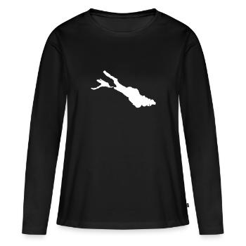 lac de Constance - T-shirt manches longues Premium bio Femme - noir - Devant - Julia (174cm)