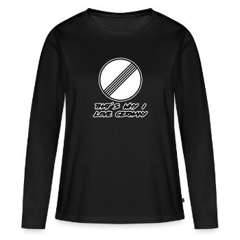 Verkehrsschild Autobahn Geschwindigkeit Geschenk - Frauen Premium Bio Langarmshirt - Schwarz - Vorne - Julia (174cm)