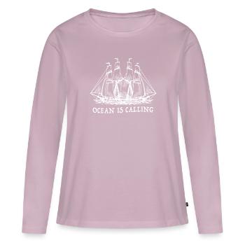 ocean is calling ocean sea sailing sailboat - Women's Premium Organic Long Sleeve Shirt - dusky pink - Front - Julia (174cm)