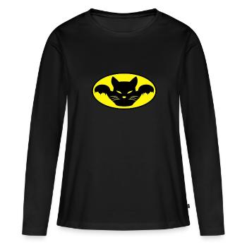 Catwoman, Supercat, Superhero, Wondercat - T-shirt manches longues Premium bio Femme - noir - Devant - Julia (174cm)