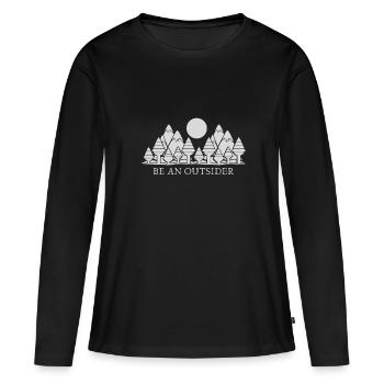 Être un outsider - T-shirt manches longues Premium bio Femme - noir - Devant - Julia (174cm)