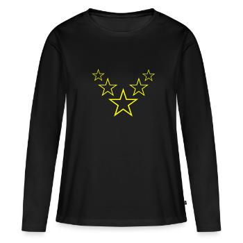 Étoile jaune idée cadeau idée cadeau - T-shirt manches longues Premium bio Femme - noir - Devant - Julia (174cm)
