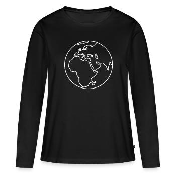 terre - T-shirt manches longues Premium bio Femme - noir - Devant - Julia (174cm)