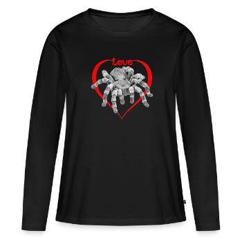 love spider - Frauen Premium Bio Langarmshirt - Schwarz - Vorne - Julia (174cm)