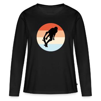 Skater Skate Skateboard Sk8 - Women's Premium Organic Long Sleeve Shirt - black - Front - Julia (174cm)