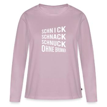 Ciseaux papier pierre sans fontaine - T-shirt manches longues Premium bio Femme - rose poudré - Devant - Julia (174cm)