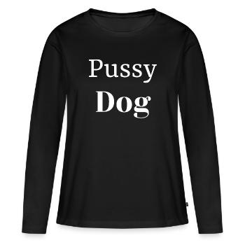 chien chatte - T-shirt manches longues Premium bio Femme - noir - Devant - Julia (174cm)