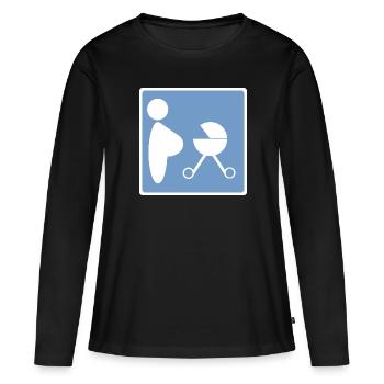 L'HOMME À LA GRILLE VS. PARKING FEMME - T-shirt manches longues Premium bio Femme - noir - Devant - Julia (174cm)