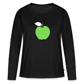 Pomme verte - T-shirt manches longues Premium bio Femme - noir - Devant - Julia (174cm)