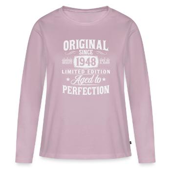 Born 1948 Vintage Birthday Gift - Women's Premium Organic Long Sleeve Shirt - dusky pink - Front - Julia (174cm)