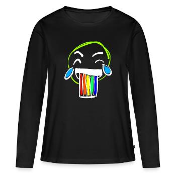 Smile rainbow - T-shirt manches longues Premium bio Femme - noir - Devant - Julia (174cm)