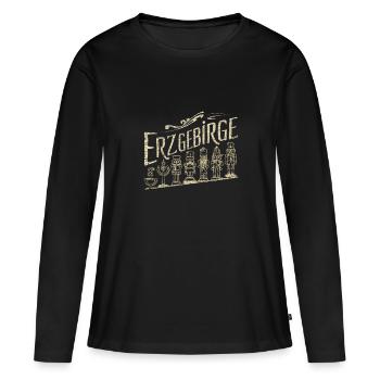 Erzgebirge Tradition Figurine en bois Figurine Motif - T-shirt manches longues Premium bio Femme - noir - Devant - Julia (174cm)