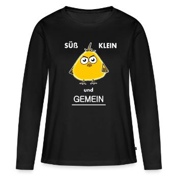 süß klein ung gemein - Frauen Premium Bio Langarmshirt - Schwarz - Vorne - Julia (174cm)