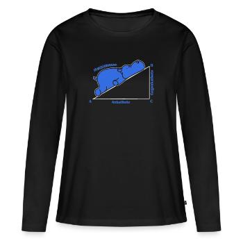 Hippopotame hypoténuse opposé adjacent - T-shirt manches longues Premium bio Femme - noir - Devant - Julia (174cm)