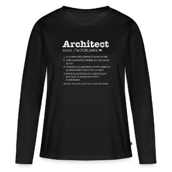 Architekt - Frauen Premium Bio Langarmshirt - Schwarz - Vorne - Julia (174cm)