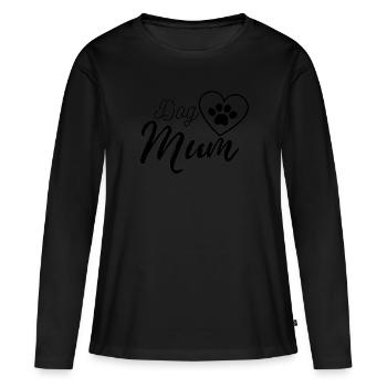Dog Mum heart-paw - Women's Premium Organic Long Sleeve Shirt - black - Front - Julia (174cm)