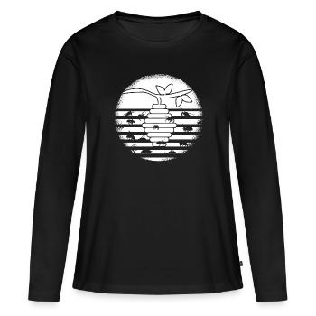Essaim d’abeilles d’abeilles Retro Apiculteur Sauvez les abeilles - T-shirt manches longues Premium bio Femme - noir - Devant - Julia (174cm)