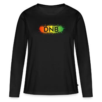 DNB Splat - Drum n Bass Junglist Rouge Jaune Vert - T-shirt manches longues Premium bio Femme - noir - Devant - Julia (174cm)