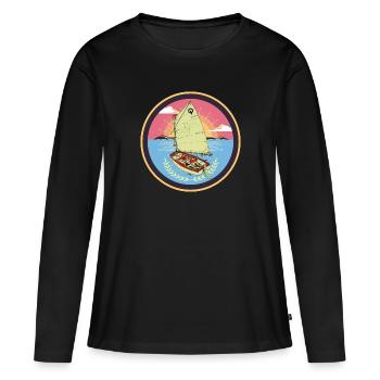 Optimist - T-shirt manches longues Premium bio Femme - noir - Devant - Julia (174cm)