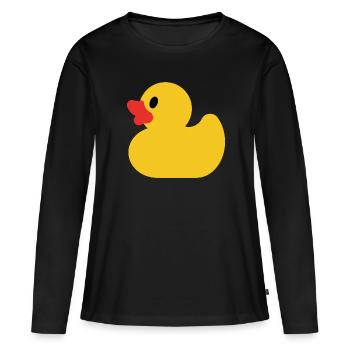 Quietscheente - Frauen Premium Bio Langarmshirt - Schwarz - Vorne - Julia (174cm)