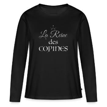Copines de sortie, Meilleure Amie - T-shirt manches longues Premium bio Femme - noir - Devant - Julia (174cm)