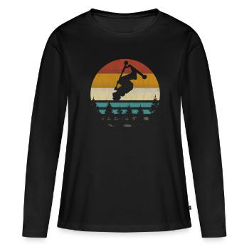 Cascadeur cascadeur scooter scooter rétro vintag - T-shirt manches longues Premium bio Femme - noir - Devant - Julia (174cm)