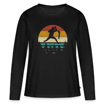 Cascadeur cascadeur scooter scooter rétro vintag - T-shirt manches longues Premium bio Femme - noir - Devant - Julia (174cm)