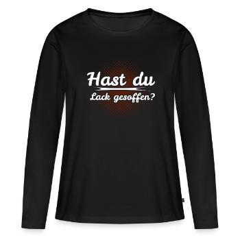 Lack gesoffen - Frauen Premium Bio Langarmshirt - Schwarz - Vorne - Julia (174cm)
