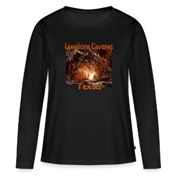 USA Urlaub in Texas: Longhorn-Höhlen - Frauen Premium Bio Langarmshirt - Schwarz - Vorne - Julia (174cm)