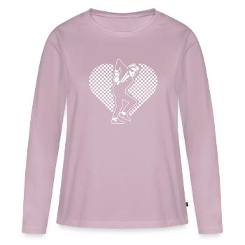 Ska heart and dancer - ska music rude boy - Women's Premium Organic Long Sleeve Shirt - dusky pink - Front - Julia (174cm)
