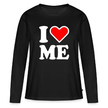 I love me - T-shirt manches longues Premium bio Femme - noir - Devant - Julia (174cm)