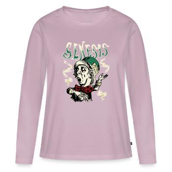 Genesis Madl Hatter - Frauen Premium Bio Langarmshirt - Altrosa - Vorne - Julia (174cm)