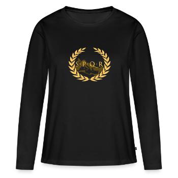 SPQR - Senatus Populus Que Romanus - Empire romain - T-shirt manches longues Premium bio Femme - noir - Devant - Julia (174cm)